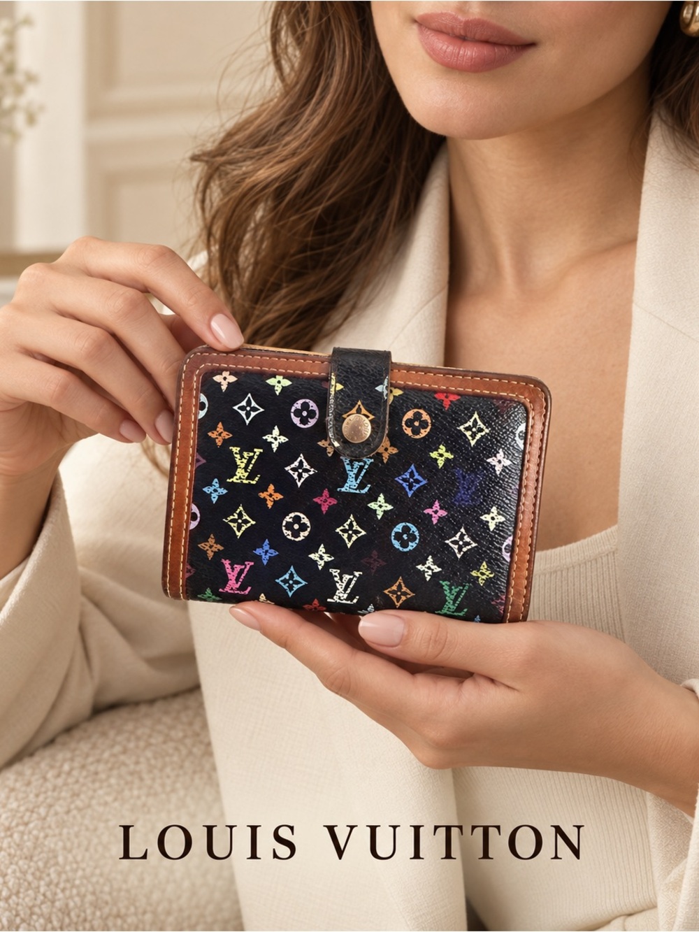 Authentic Louis Vuitton Monogram Multicolore Viennois Wallet